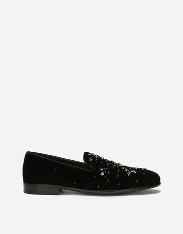 Dolce & Gabbana Velvet slippers Azure G5JL8TFU1AU
