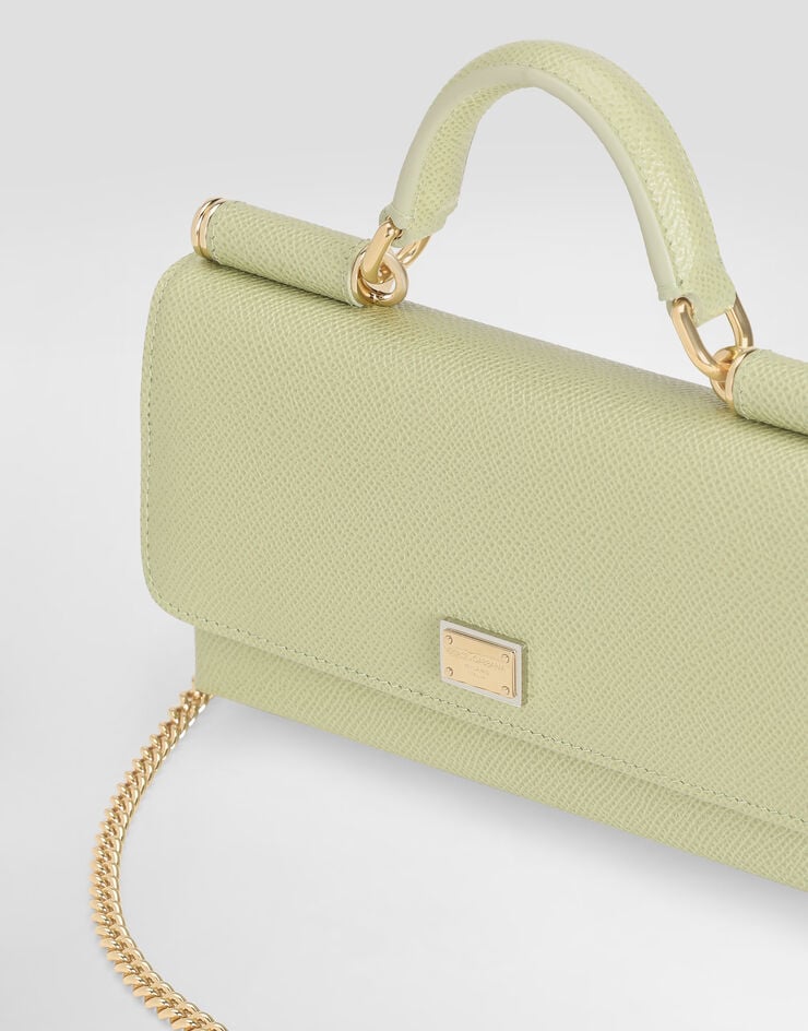 Dolce & Gabbana Dauphine calfskin phone bag Green BI3280A1001