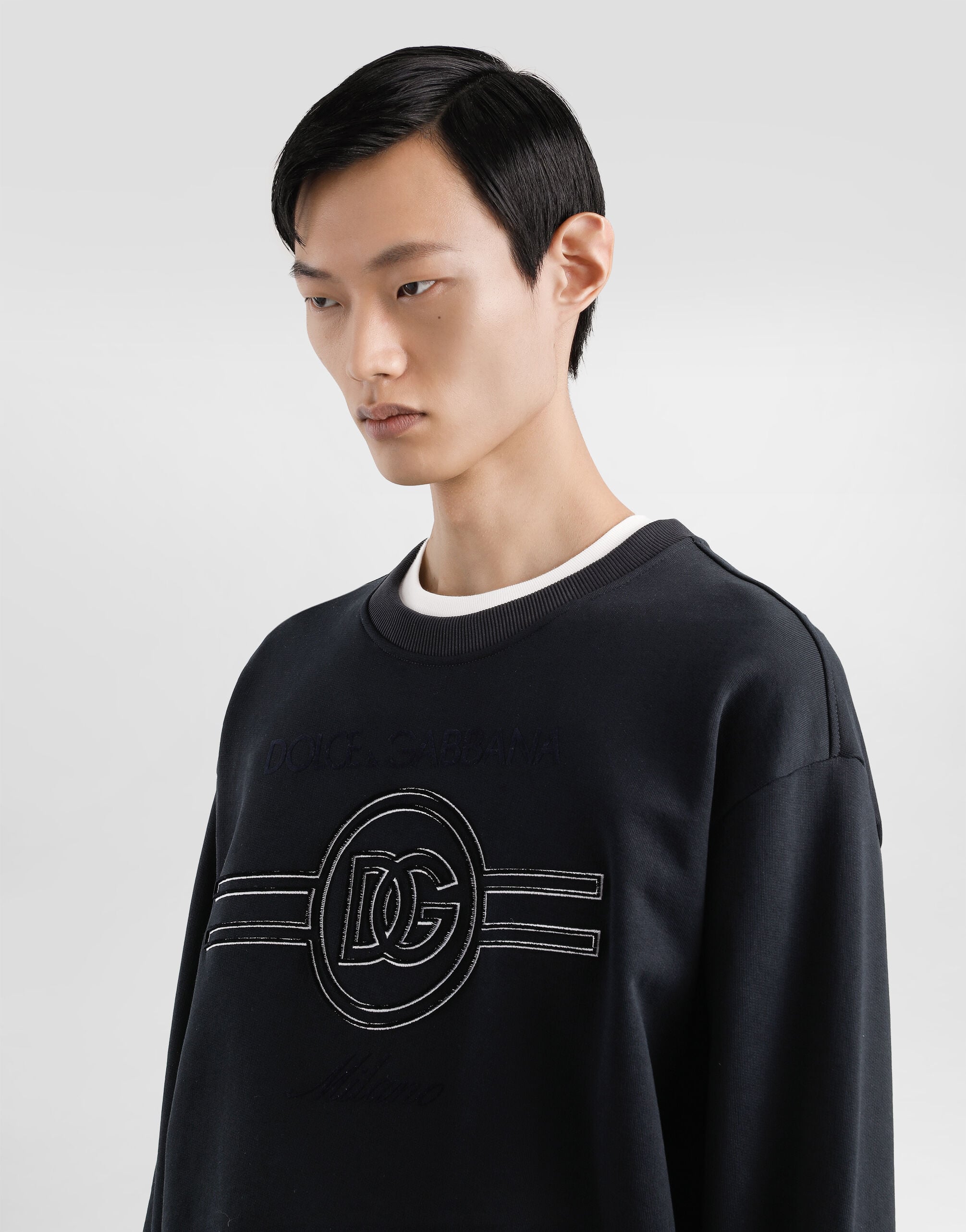 Sweatshirt with embroidery in Blue for Men | Dolce&Gabbana® US