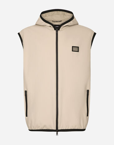 Dolce & Gabbana Jersey vest with hood Brown G9BEILHULT3