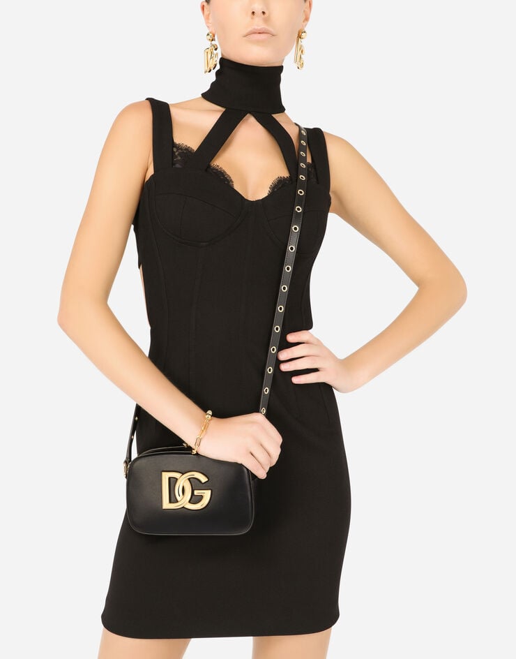 Dolce & Gabbana حقيبة كروس بودي 3.5 من جلد عجل أسود BB7095AW576