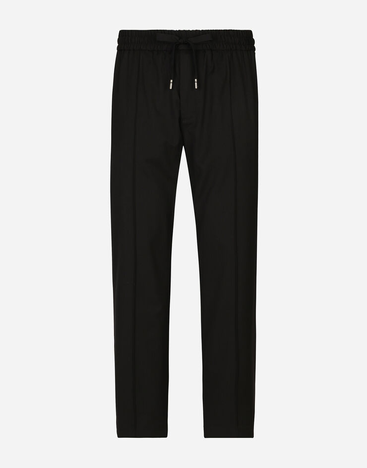 Dolce & Gabbana Stretch wool jogging pants Black GP01UTFURLB