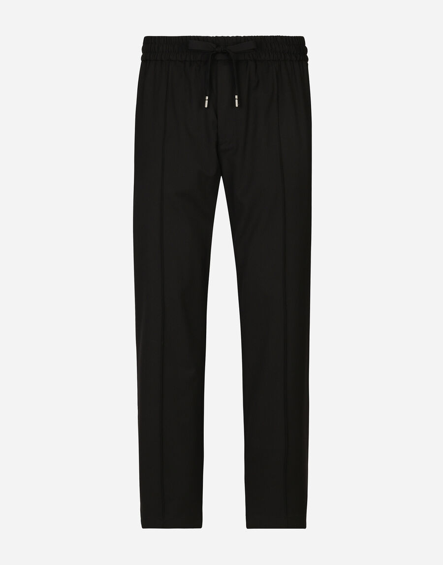 Stretch wool jogging pants