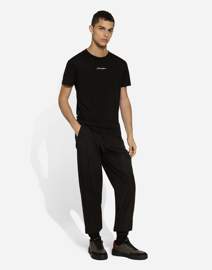 Dolce & Gabbana Cotton T-shirt with logo Black G8RN8ZG7NUB