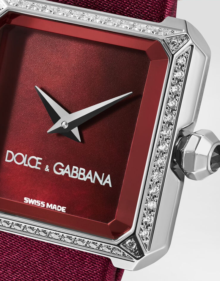 Dolce & Gabbana Sofia steel watch with colorless diamonds Bordeaux WWJC2SXCMDT