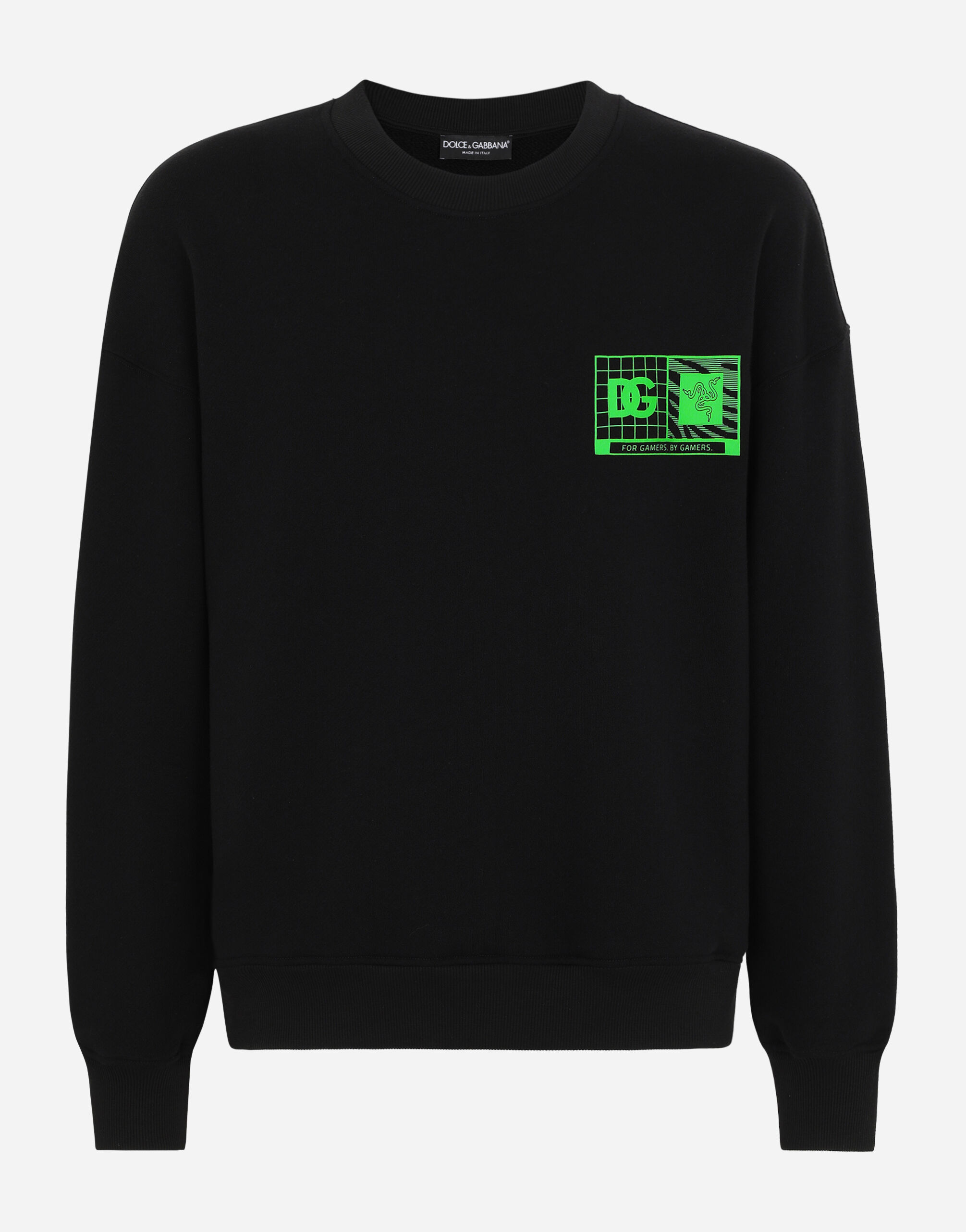 Dolce & Gabbana Cotton round-neck sweatshirt RAZER Black G9AKATHU7PP