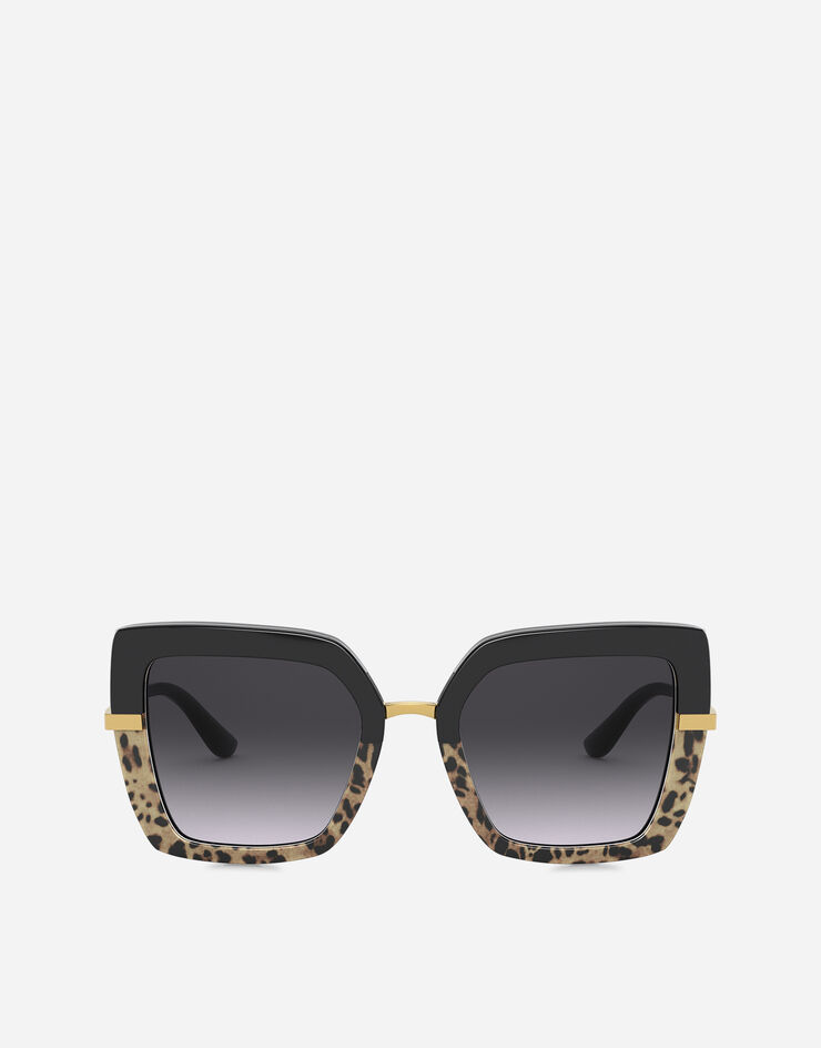 Dolce & Gabbana Halbbedruckte Sonnenbrille SCHWARZ VG4373VP48G