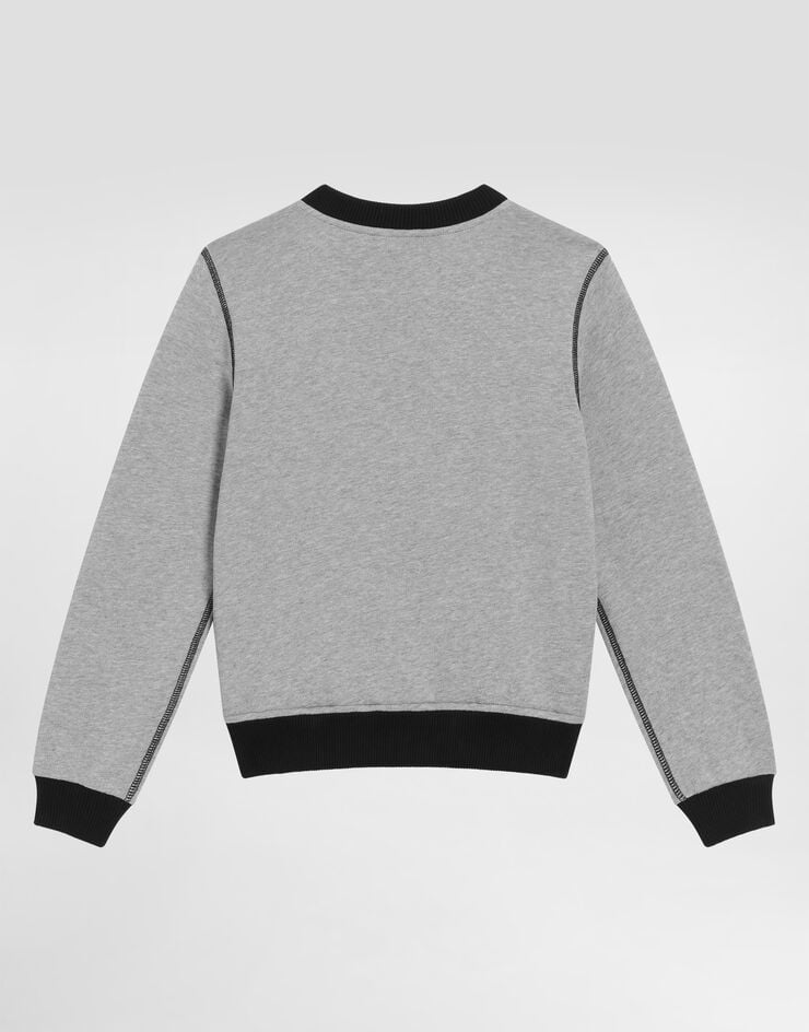 Dolce & Gabbana Sudadera de cuello redondo con bordado Dolce&Gabbana Gris L4JWKDG7PBO