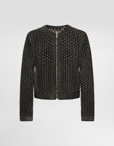 Dolce & Gabbana Woven nappa leather jacket Black G9BGSLGJ159