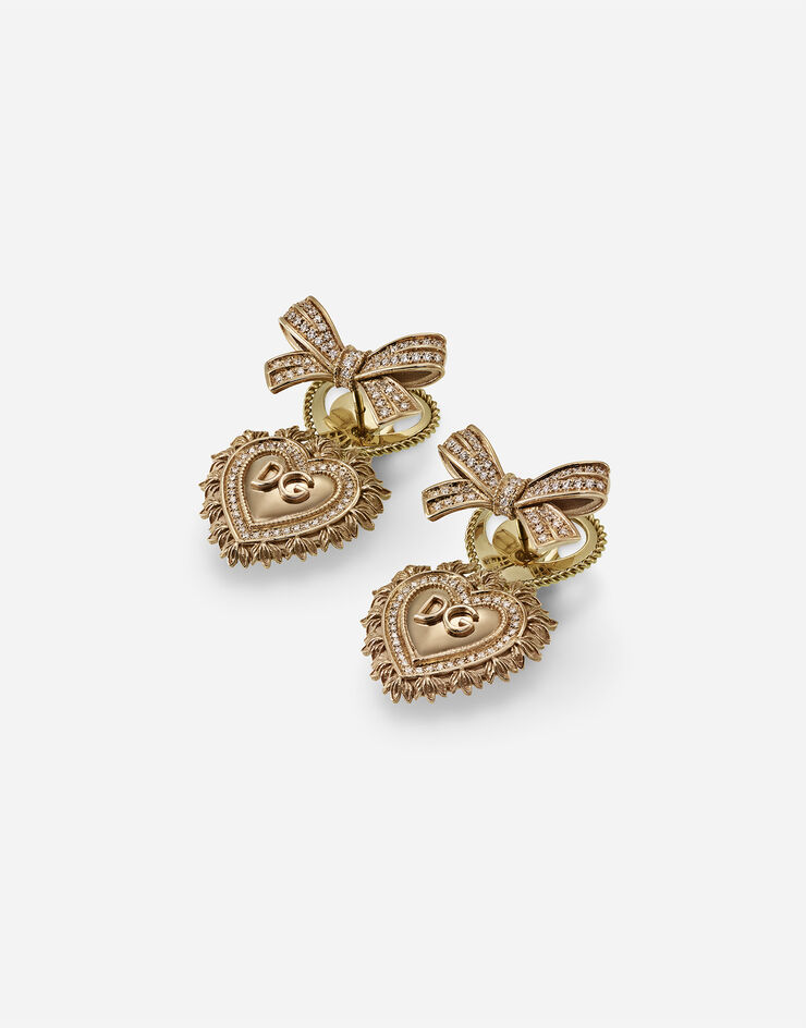 Dolce & Gabbana Devotion earrings in yellow gold with diamonds GELBGOLD WELD1GWDWY3