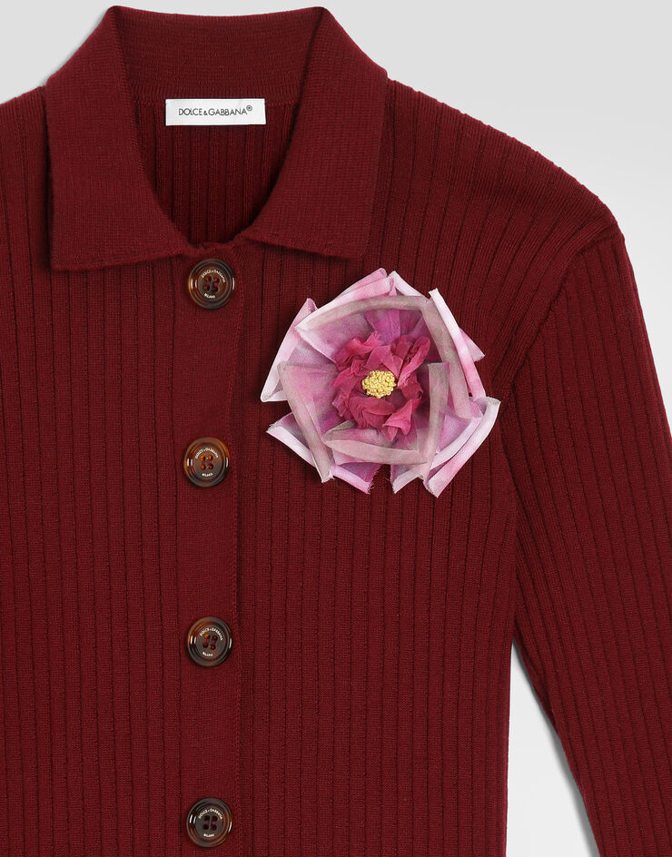 Dolce & Gabbana 골지 니트 폴로 셔츠 Bordeaux L5KWNLJDVIX
