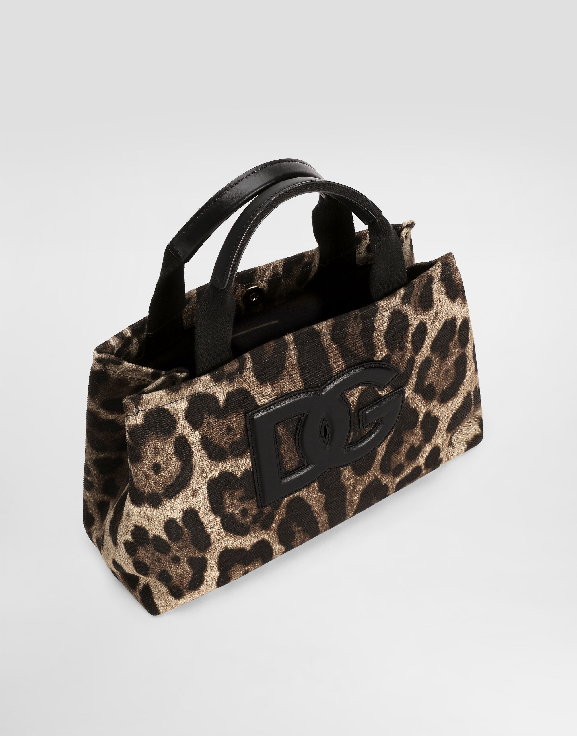 Leo-print canvas shopping bag in Print for Girls | Dolce&Gabbana® US