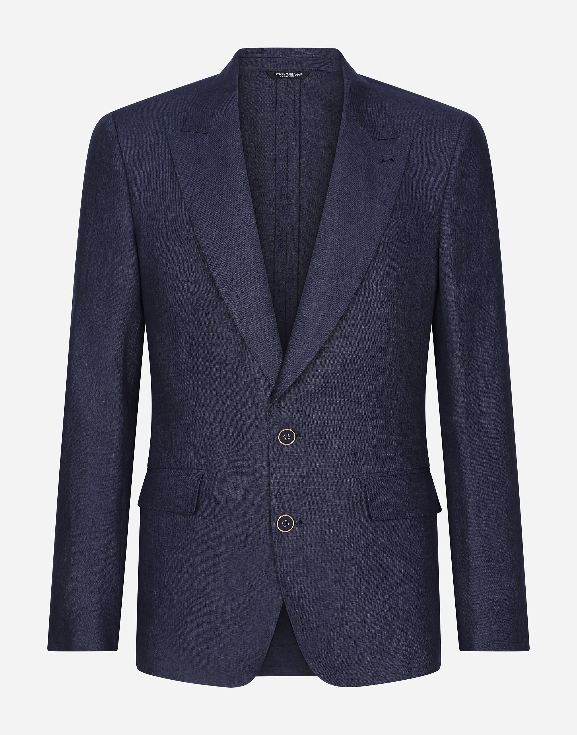 Dolce & Gabbana Linen Sicilia-fit jacket Blue G2QS6TFU4LF