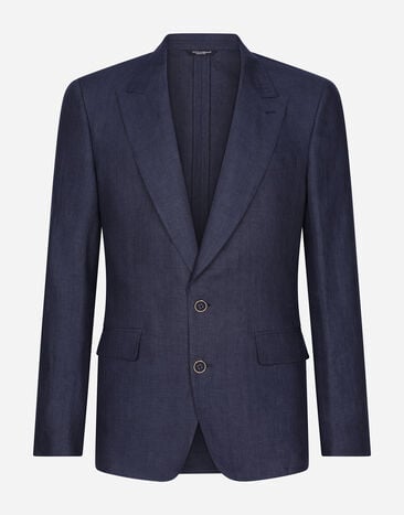Dolce & Gabbana Linen Sicilia-fit jacket Blue G2QS6TFU4LF