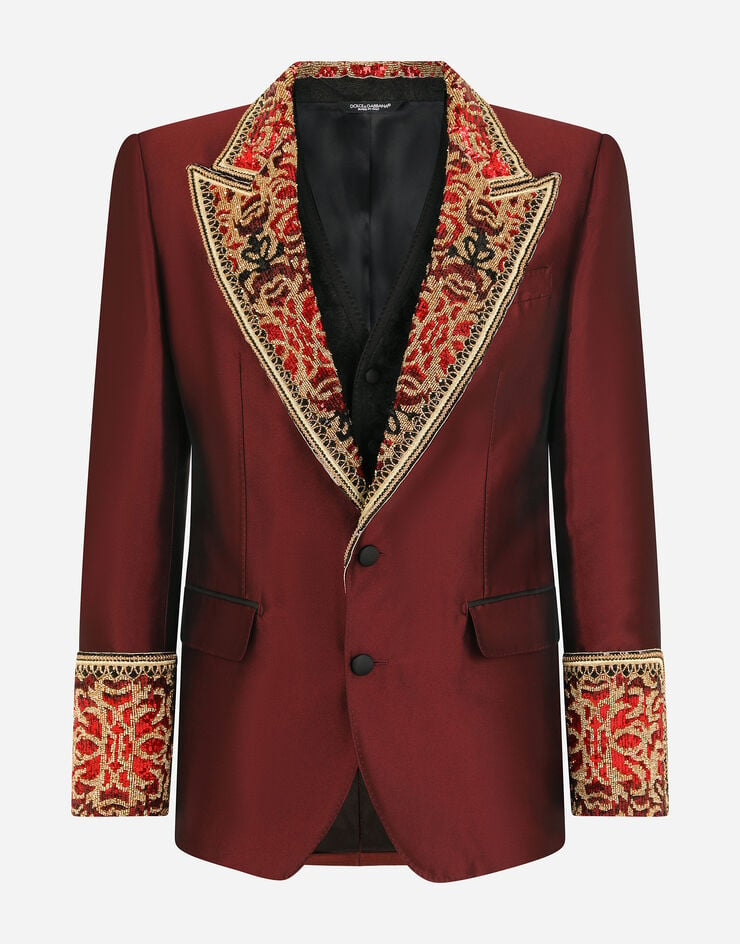 Dolce & Gabbana Sicilia-fit tuxedo suit with synthetic rhinestones Multicolor GKISMZGEX42