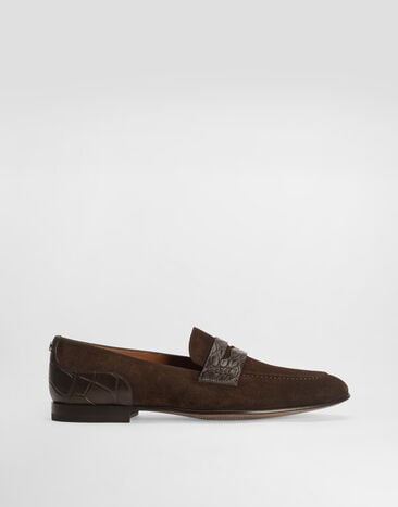 Dolce & Gabbana Split calfskin and alligator slippers Multicolor A50717A2E22