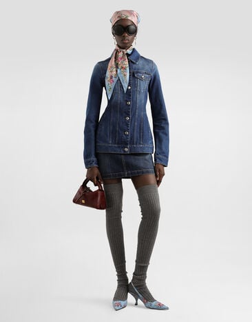 Dolce & Gabbana Denim single-breasted jacket Multicolor F9T00DG8OC5