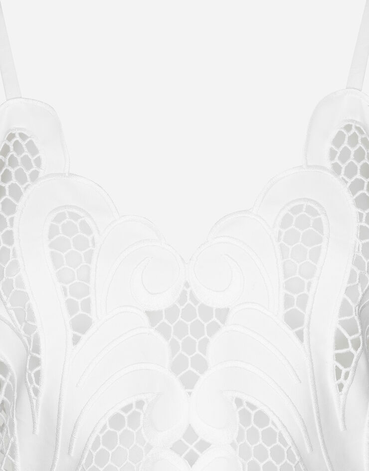 Dolce & Gabbana Top de algodón con bordado cut-out Blanco F7AB6ZGDCJ8