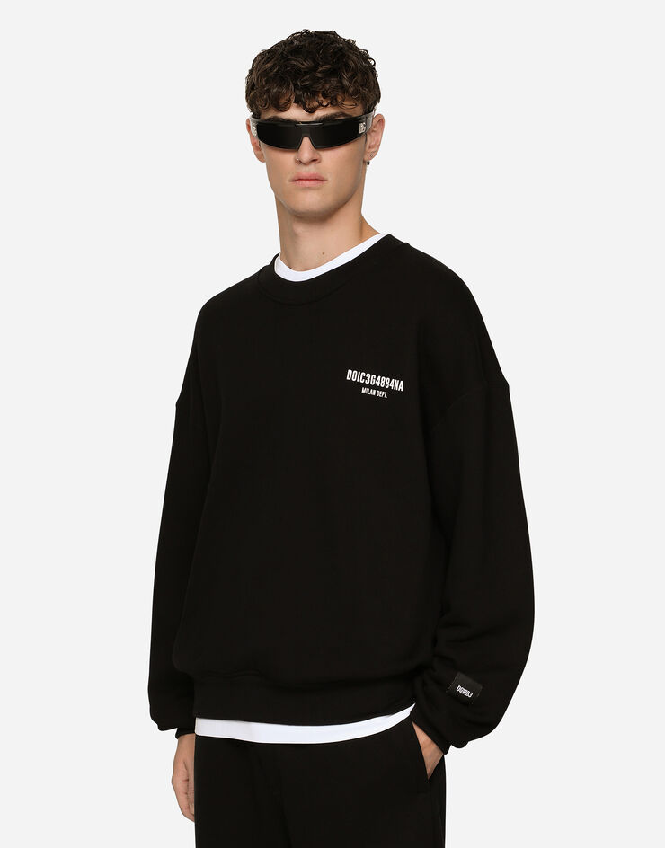 Dolce & Gabbana Printed jersey sweatshirt with DGVIB3 patch Noir G9AQVTG7K3K