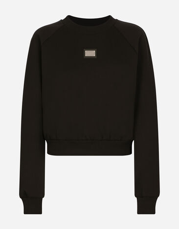 Dolce&Gabbana Technical jersey sweatshirt with Dolce&Gabbana tag Black F9R25THU7H9