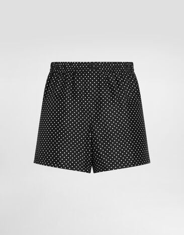 Dolce & Gabbana Boxershorts aus Seidentwill mit Polka-Dot-Print Multicolor M3A21TIS13O