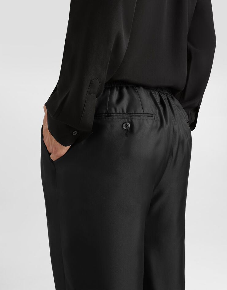 Dolce & Gabbana Pantalon de jogging en twill de soie Dolce & Gabbana Pantalon de jogging en twill de soie Black GP12QZFU1XB