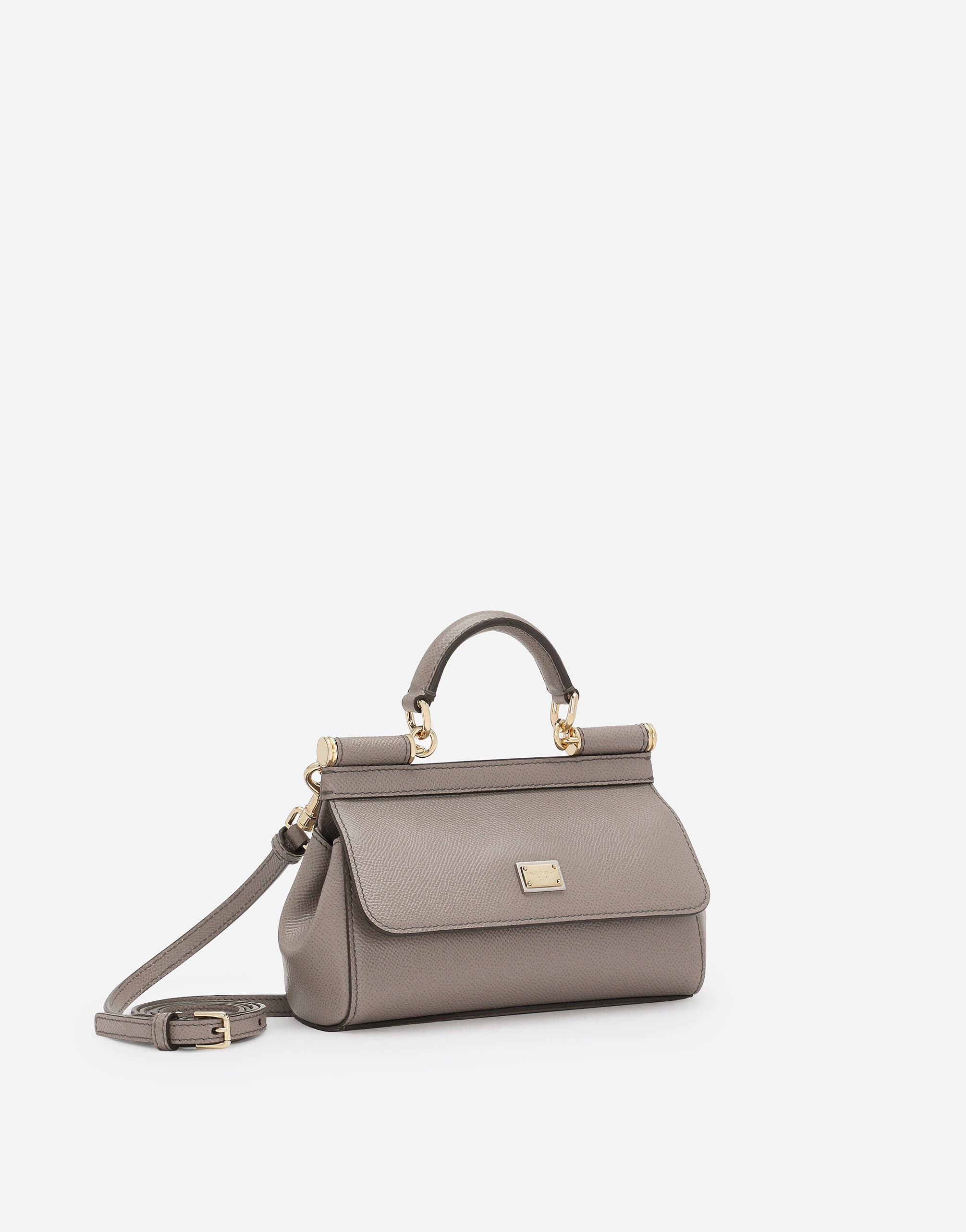 Mini Sicily handbag in dauphine calfskin in Beige for Women
