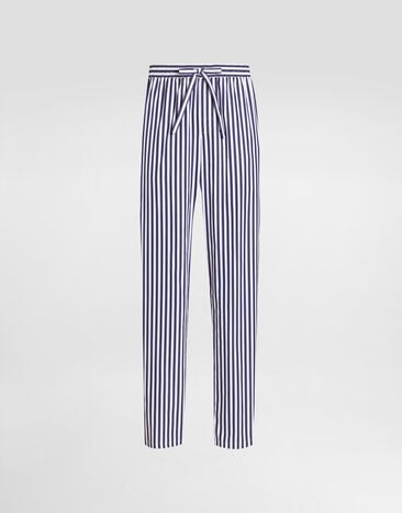 Dolce & Gabbana Striped poplin vanity trousers with piping Multicolor GVRMATFR52G