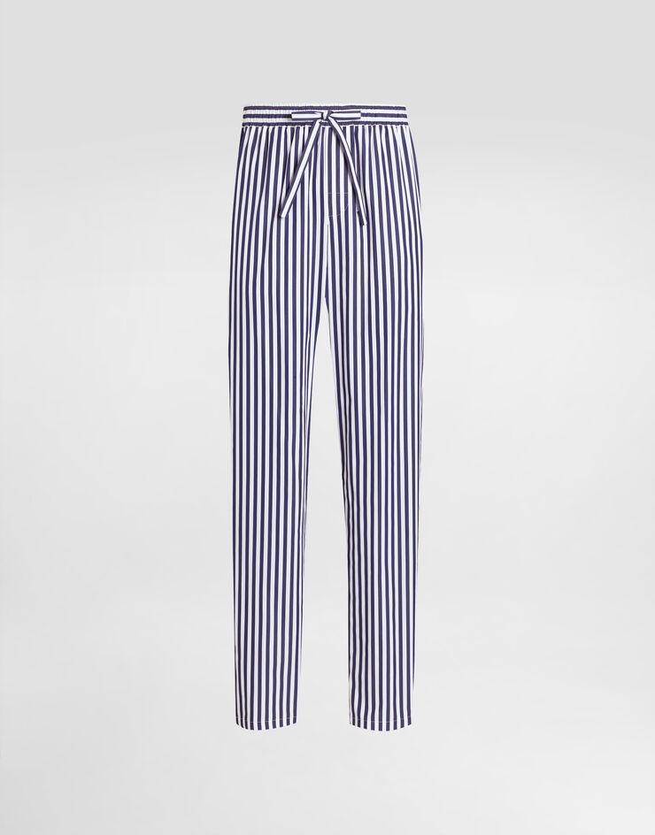 Dolce & Gabbana Striped poplin vanity trousers with piping Multicolor GVRMATFR52G