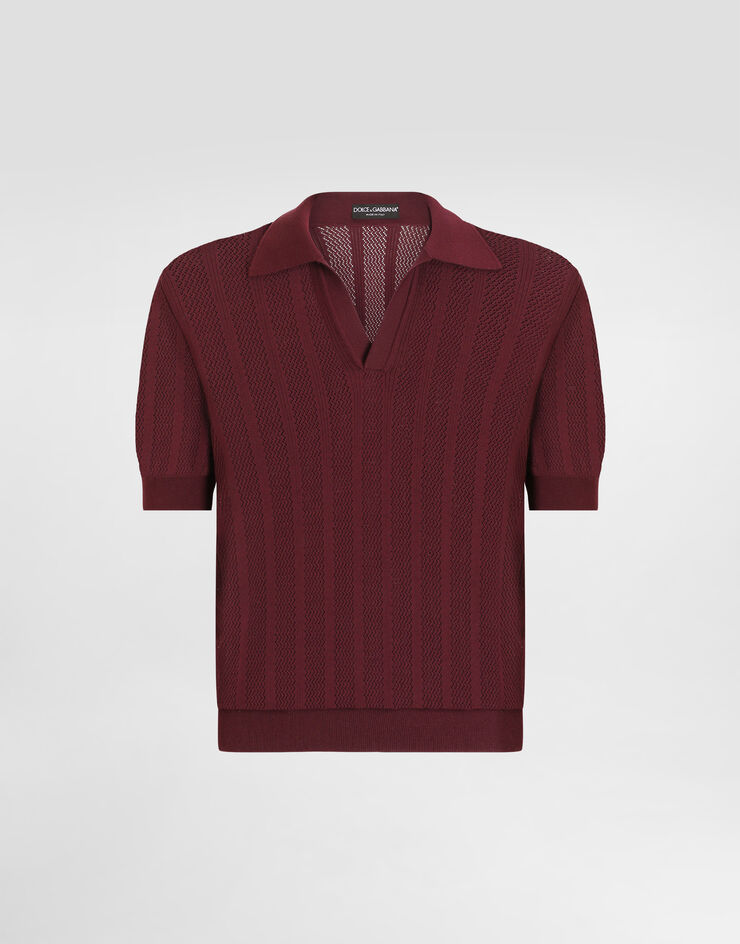 Dolce & Gabbana Jersey polo de manga corta de algodón calado Multicolor GXZ62TJBCFL