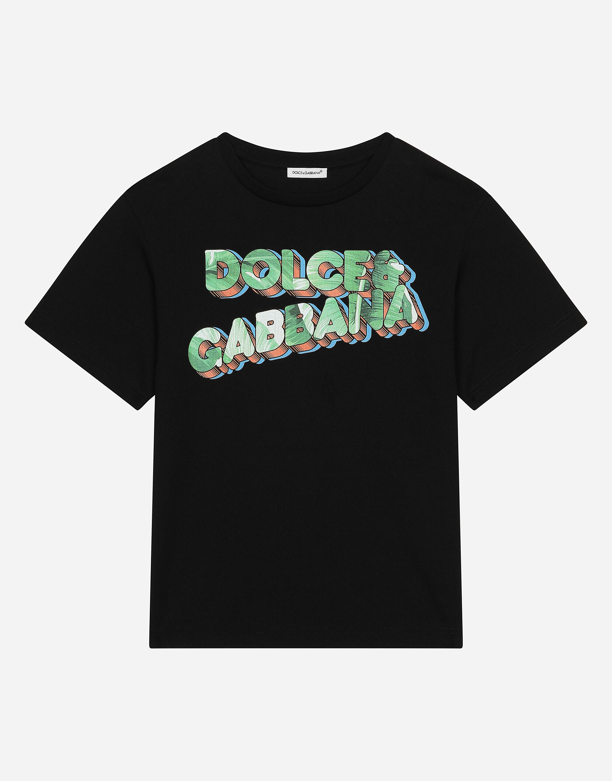 Dolce & Gabbana T-Shirt aus Jersey mit Logoprint Dolce&Gabbana Drucken L4JWITHS7NW
