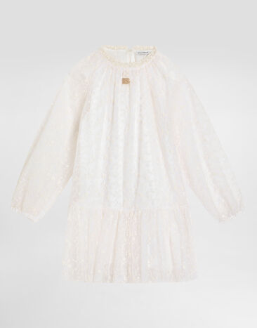 Dolce & Gabbana Kleid aus besticktem Tüll Mehrfarbig L53DO7FGMGE