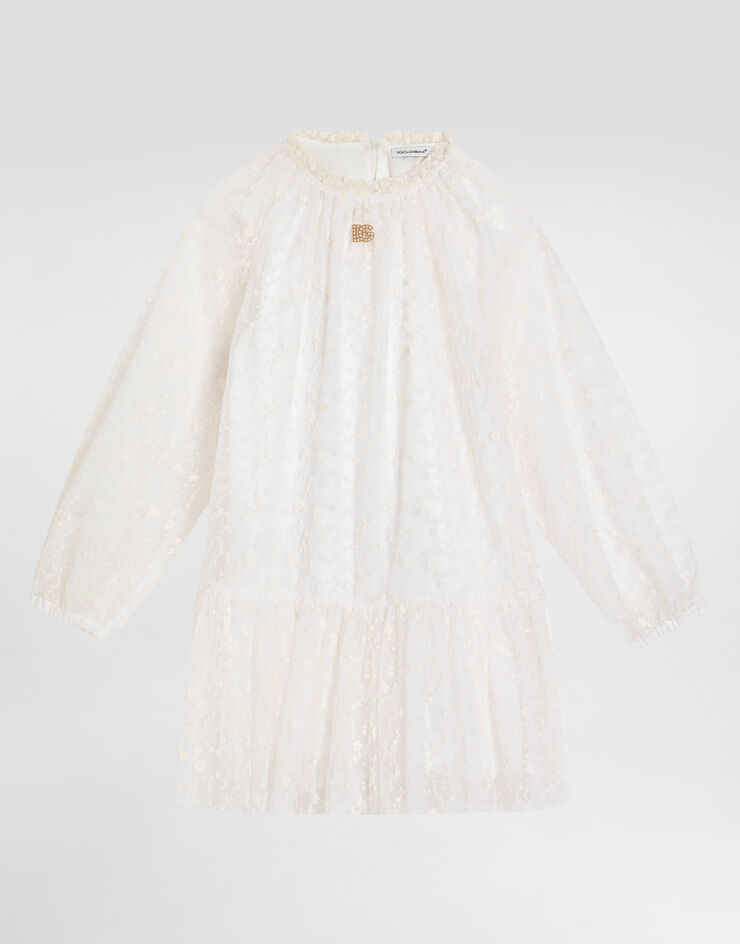 Dolce & Gabbana Kleid aus besticktem Tüll Mehrfarbig L53DO7FGMGE