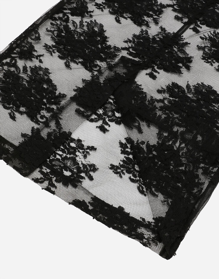 Dolce & Gabbana Falda de tubo de encaje con abertura Negro F4CSJTHLMO7