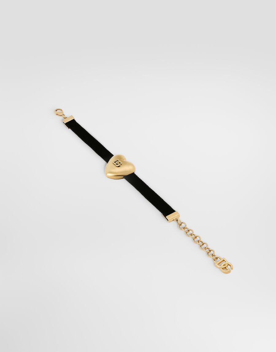 Velvet bracelet with DG logo heart