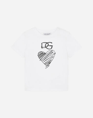 Dolce & Gabbana T-Shirt en jersey à imprimé DG cœur Imprimé L2JTKTII7DS
