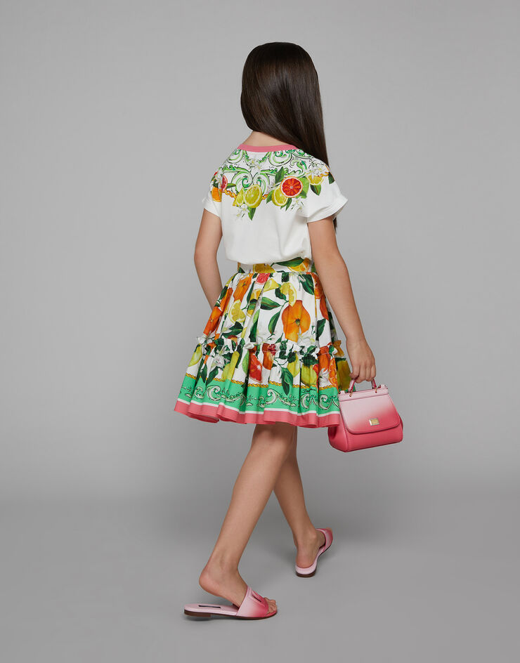 Dolce & Gabbana 柠檬橙子印花府绸半裙 版画 L54I58G7L9A