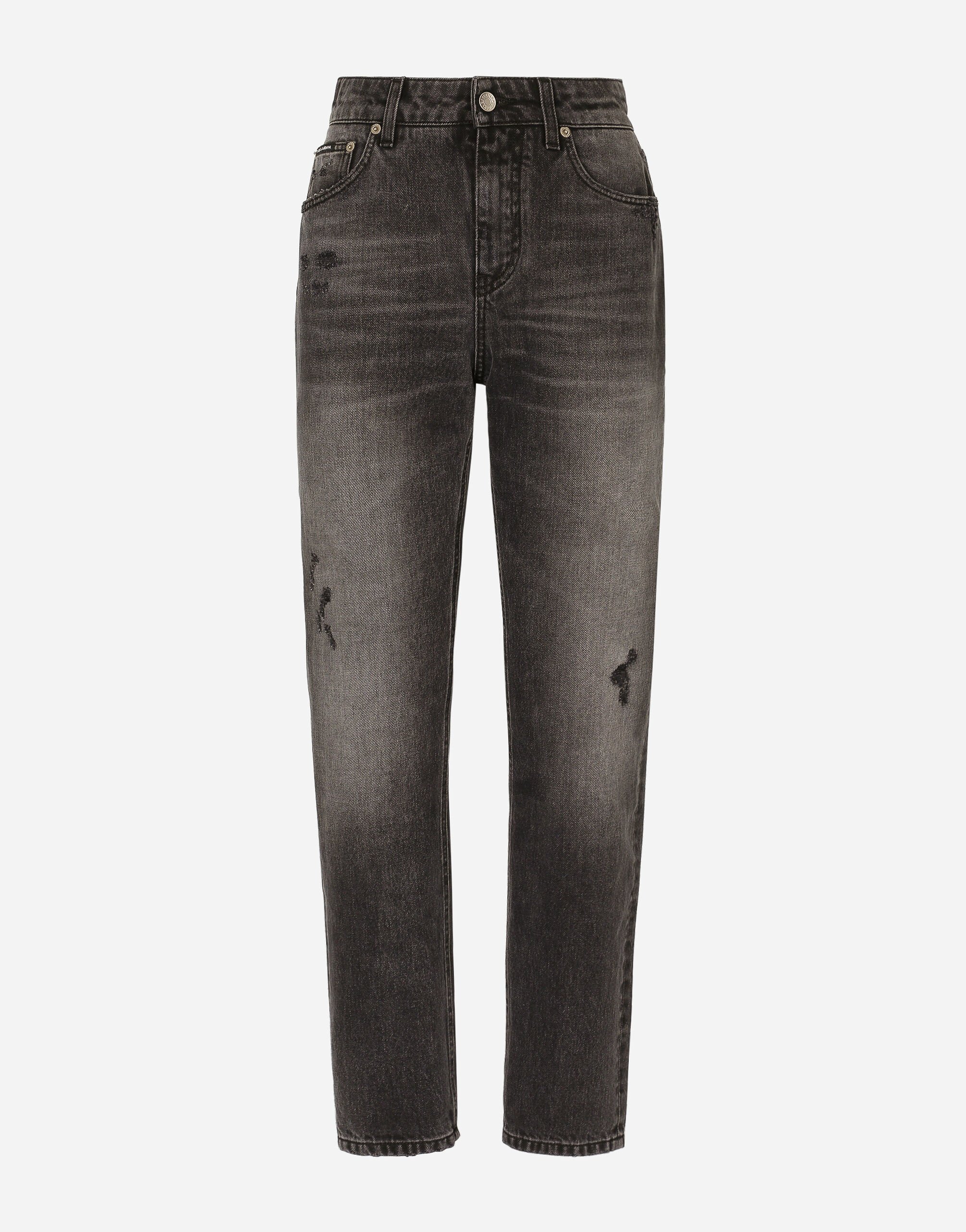 Dolce&Gabbana Boyfriend jeans in dark blue denim Multicolor FTAIADG8JZ6