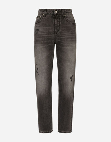 Dolce & Gabbana Boyfriend jeans in dark blue denim Print F6JDGTFHAA4