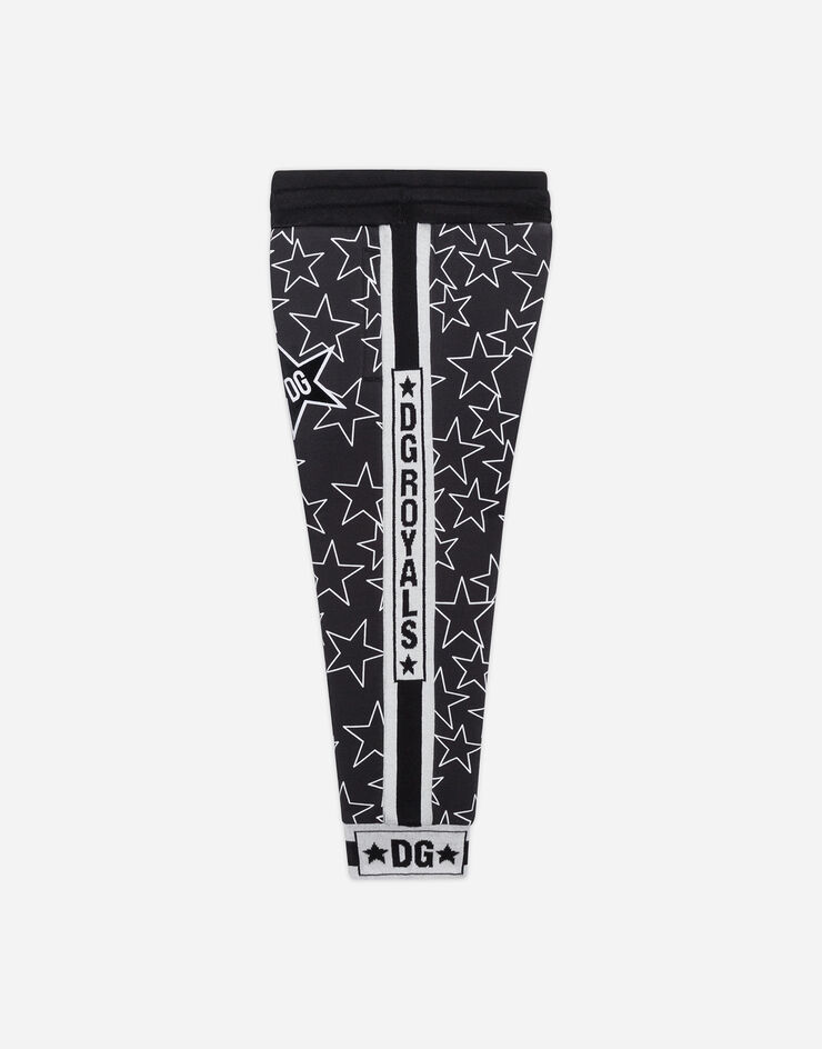 Dolce & Gabbana JERSEY JOGGING PANTS WITH STAR PRINT BLACK L4JPW3G7VHZ