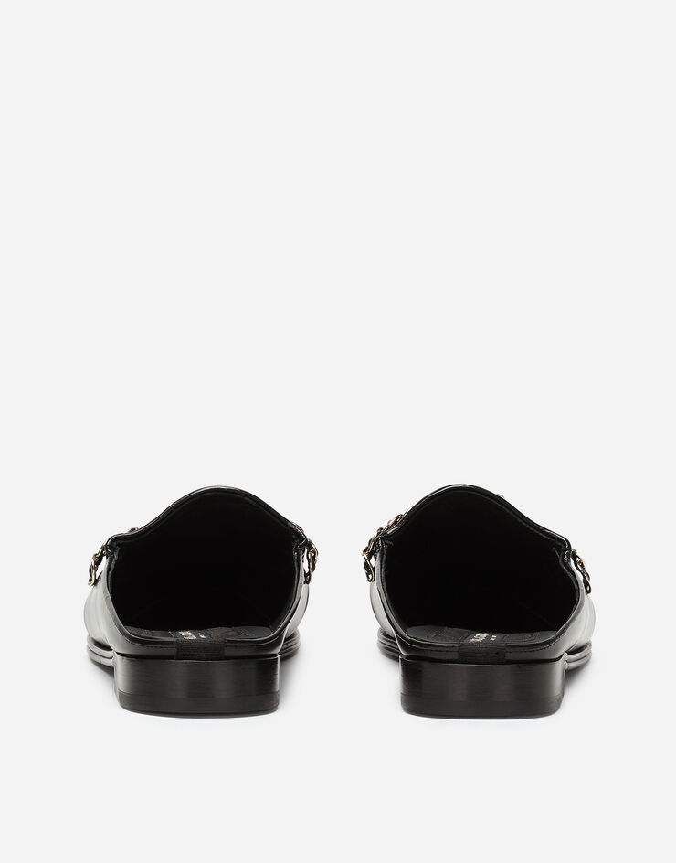 Dolce & Gabbana Calfskin nappa Visconti slippers Black A80274AY925