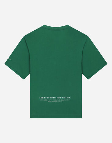 Dolce & Gabbana T-Shirt aus Jersey Logo DGVIB3 Grün L7JTHTG7M6O
