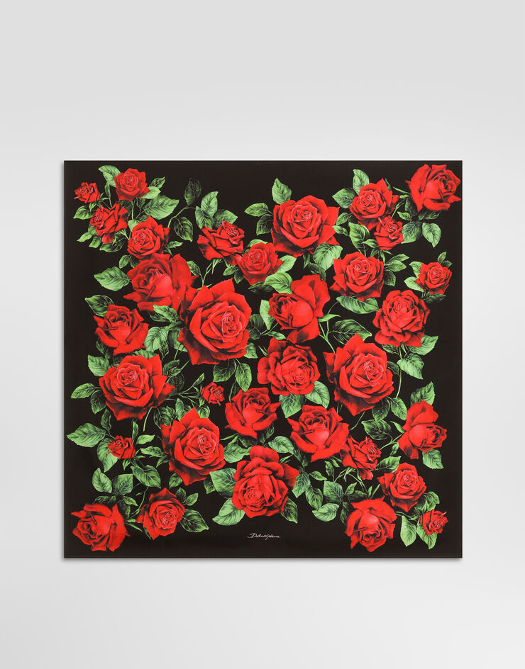 Dolce & Gabbana 90x90 rose-print silk twill scarf Dolce & Gabbana 90x90 rose-print silk twill scarf Multicolor FN090RGDDW3