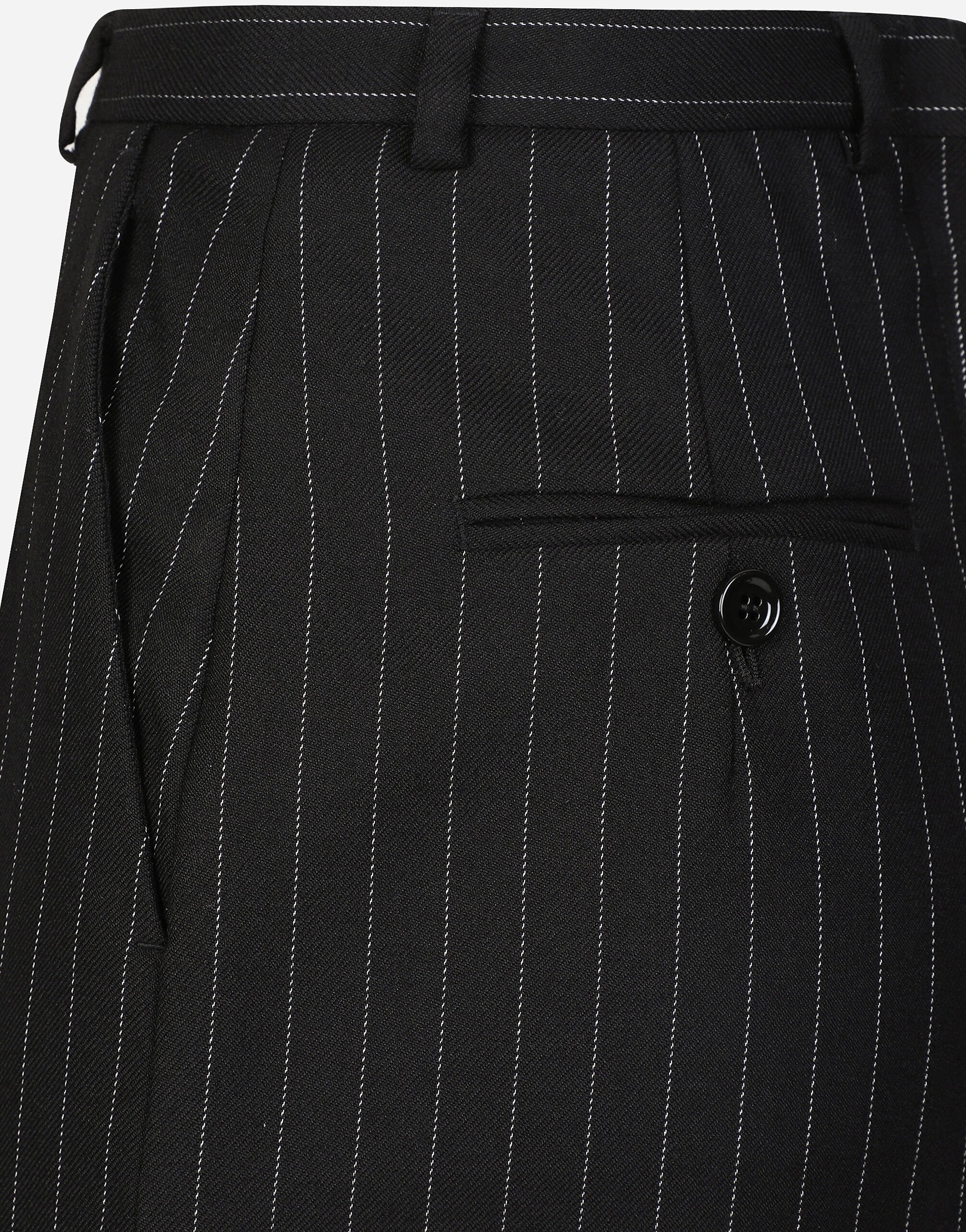 【関税&送料込】Dolce&Gabbana Wool Pinstripe Midi Skirt Pinstripe wool calf-length skirt in Multicolor for Women