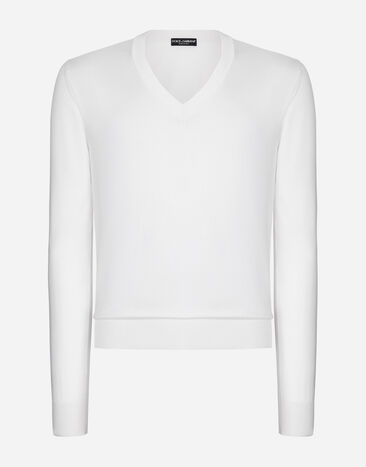 Dolce & Gabbana Silk v-neck sweater Multicolor GXZ08ZJBSG3