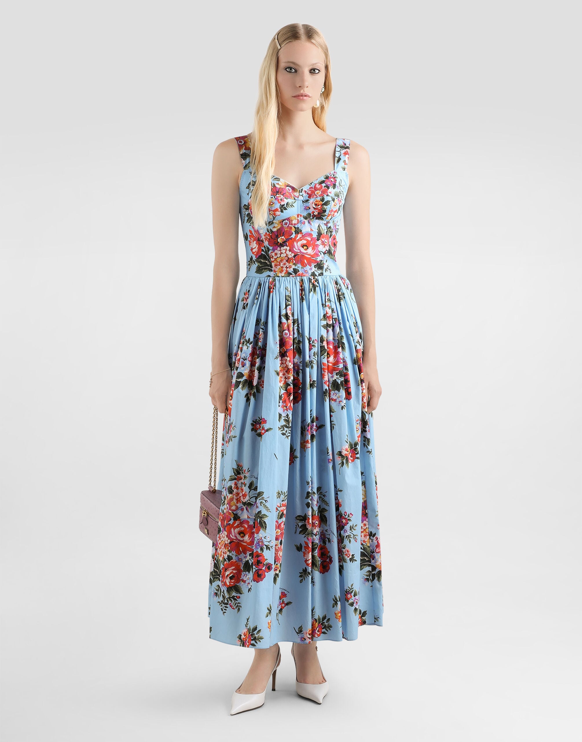 Flower bouquet-print dress in Multicolor for Women | Dolce&Gabbana® US