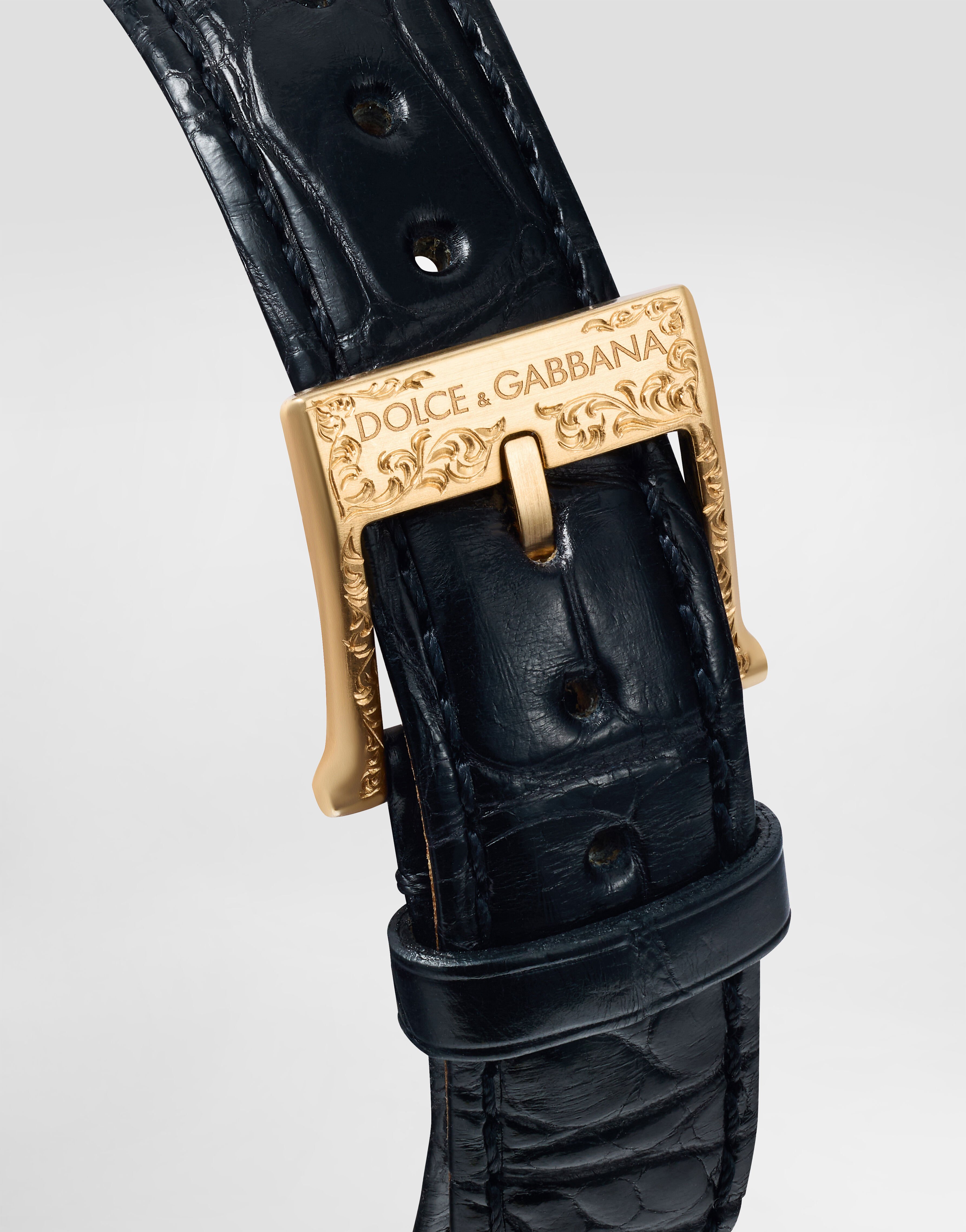 DG7 Gattopardo rose gold watch with black mother of pearl and
