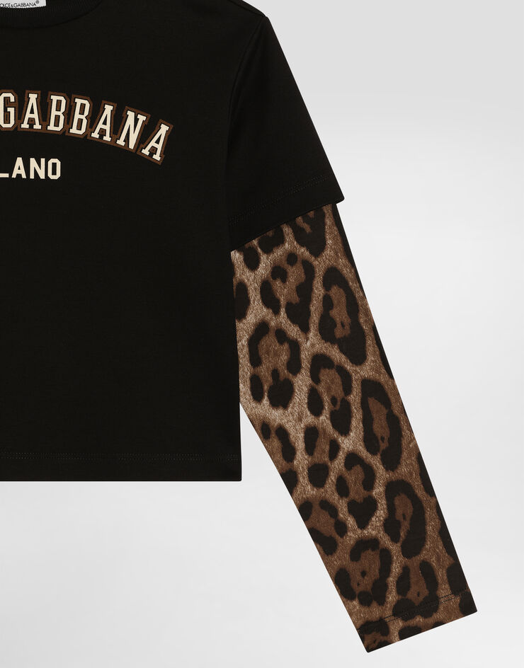 Dolce & Gabbana Leopard-print cotton t-shirt Multicolor L5JTPZG7PRX