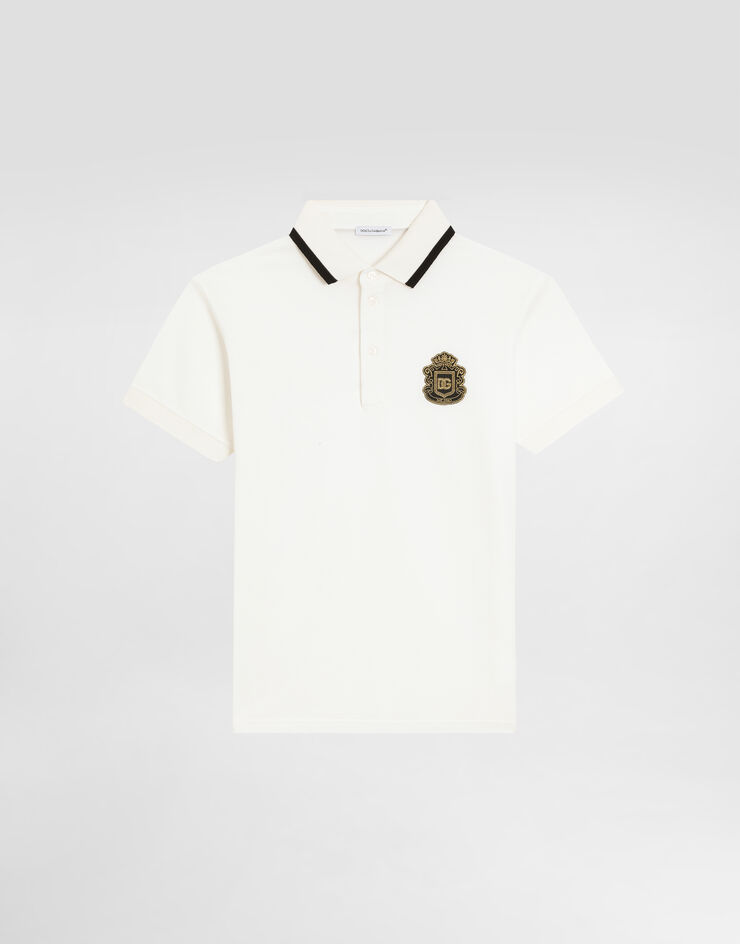 Dolce & Gabbana قميص بولو بيكيه برقعة DG هيرالديك White L4JT8VG7P1Q