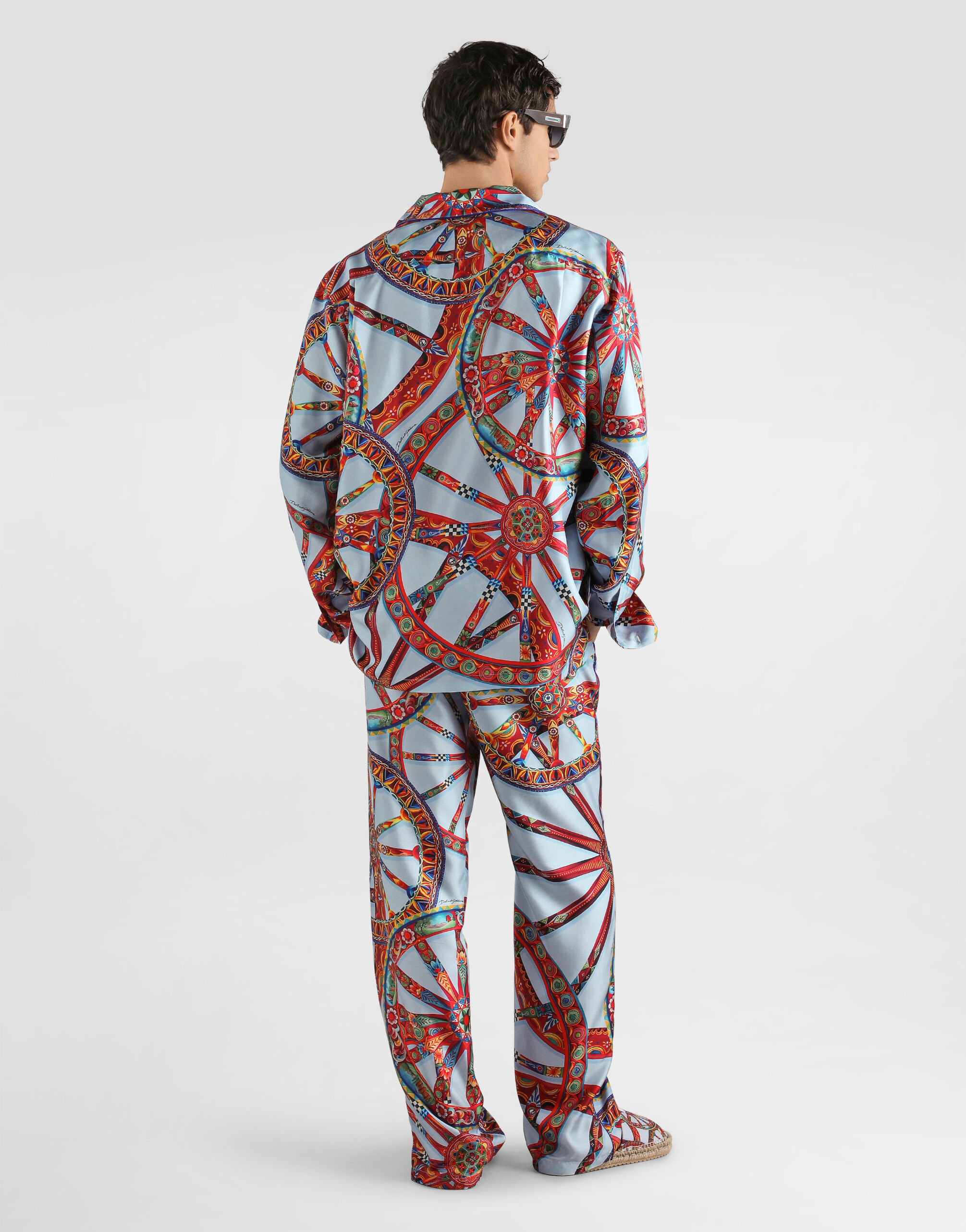 Carretto-print vanity twill trousers - thumbnail 3